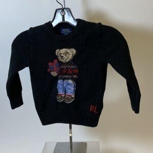 Ralph Lauren Navy Sweater with Bear Motif